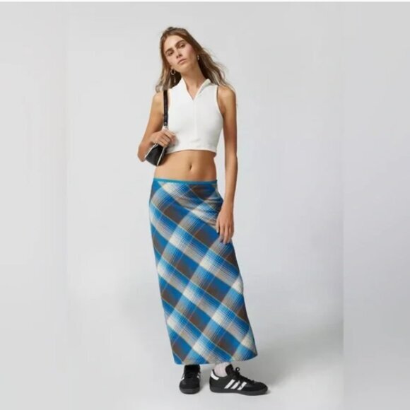 Urban Outfitters Dresses & Skirts - Urban Outfitters Blue and Brown Maxi Pencil Skirt Size Large
